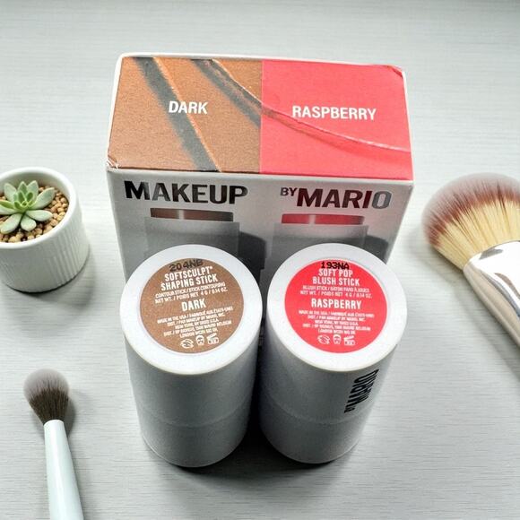 MAKEUP BY MARIO ~ SCULPT & POP ON THE GO ~ DARK & RASPBERRY ~ 0.14 OZ X 2 ~ NIB - Picture 2 of 2